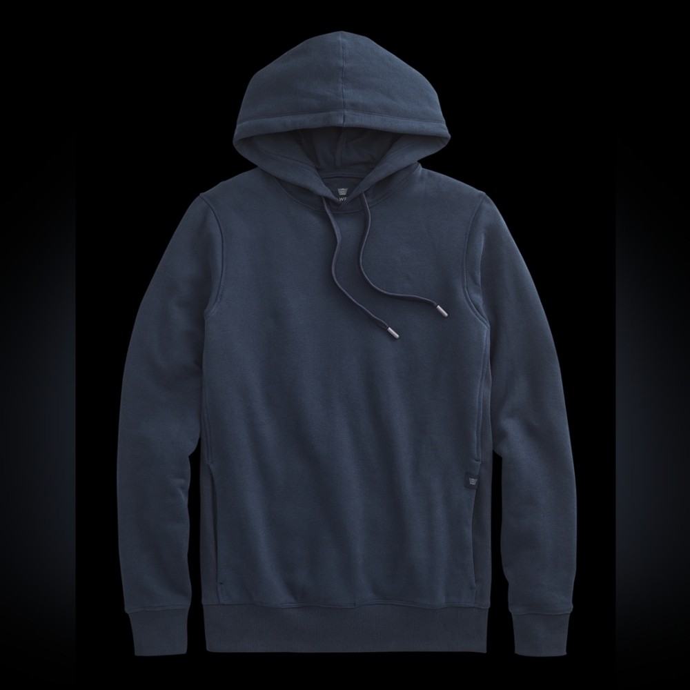 Mack Weldon ACE Pullover Hooded Sweatshirt True Total Eclipse Blue Large